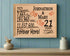 21st Anniversary Gift - Personalized Wood Plaque for Husband, Wife or Couple - 21 Year