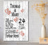 24th Anniversary Gift - Personalized Wood Plaque for Husband, Wife or Couple - 24 Year