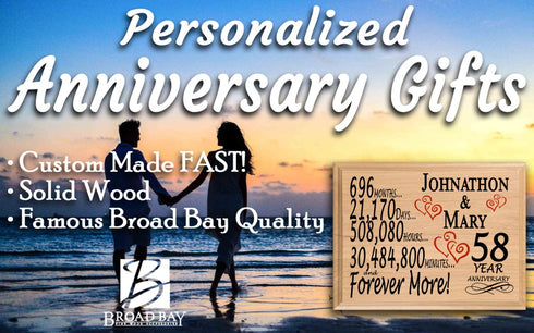 Personalized 58th Anniversary Gift – Custom Wood Keepsake for Husband, Wife, or Couple
