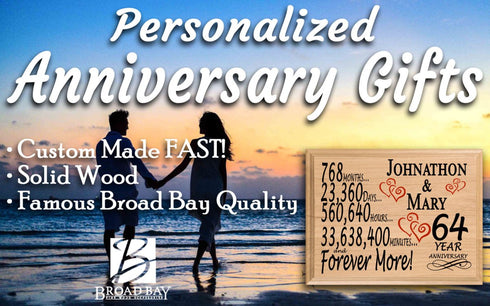 Personalized 64th Anniversary Gift – Custom Wood Keepsake for Husband, Wife, or Couple