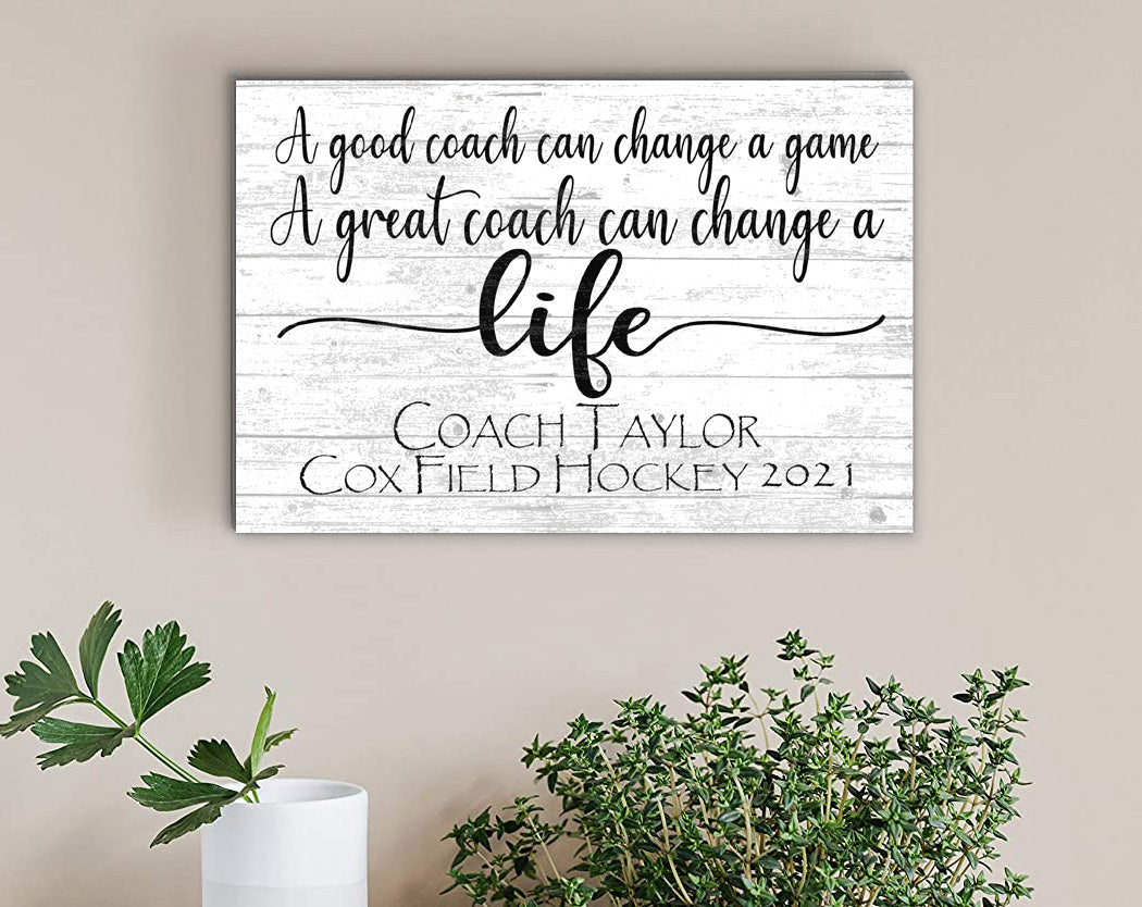 Great Coach Gift Plaque A Good Coach Can Change A Game A Great Coach C –  Broad Bay Personalized Gifts Shipped Fast