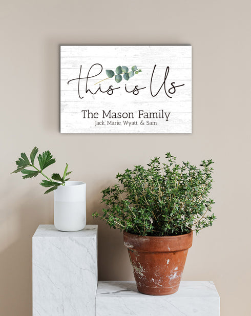 This Is Us Sign with Personalized Family Names