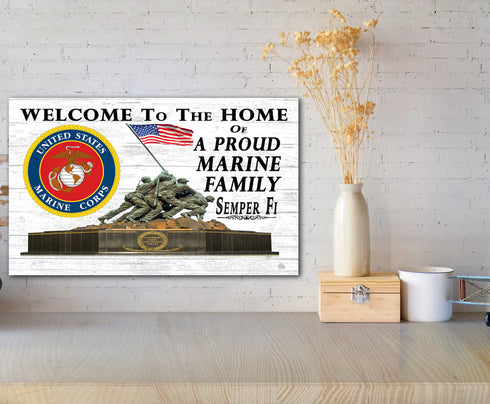 Proud Marine Family Sign Official United States Marine Corps Family Sign