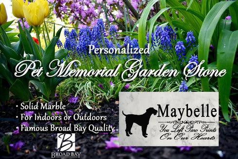 Airedale Memorial Marble Stone Plaque Personalized Dog Garden Plaque Grave Marker