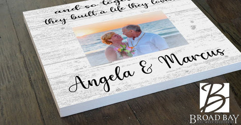 And So Together They Built A Life They Loved Frame With Printed Picture Personalized Wedding Gift or Anniversary