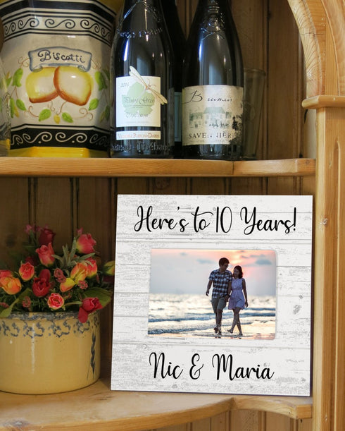 Anniversary Gift Picture Frame Alternative UPLOAD PICTURE With Names & Anniversary Year