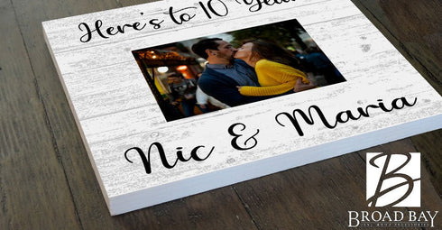 Anniversary Gift Picture Frame Alternative UPLOAD PICTURE With Names & Anniversary Year