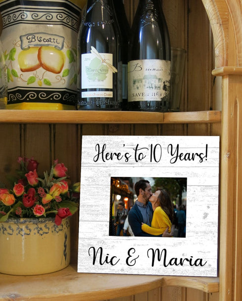 Anniversary Gift Picture Frame Alternative UPLOAD PICTURE With Names & Anniversary Year