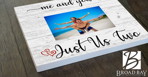 Anniversary Gift Picture Frame With Printed Picture on Wood - Personalized Uploaded Photo