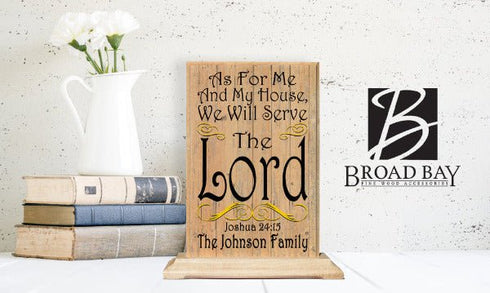 As For Me And My Family We Will Serve The Lord Sign Plaque Custom Religious Family Gift