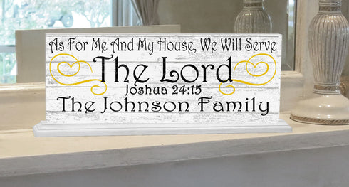 As For Me And My House We Will Serve The Lord Sign Personalized With Family Name