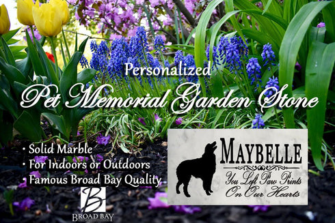 Australian Shepherd Memorial Marble Stone Plaque Personalized Grave Marker Outdoor or Indoor