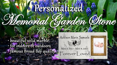 Baby Memorial Plaque – Custom Photo Marble Remembrance Stone | Forever Loved