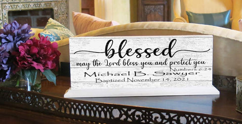 Baptism Gift Plaque Personalized Christening Present for Boys or Girls