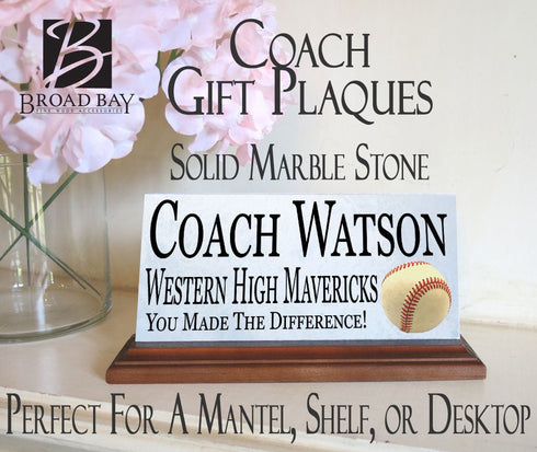 Baseball Coach Gift Plaque Custom Team Appreciation Award For Great Coaches