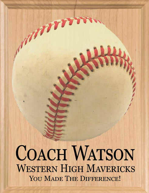 Baseball Coach Gift Plaque - Personalized Signable Custom Wood Award