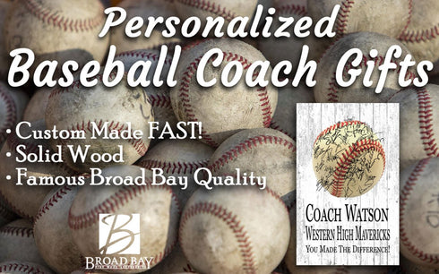 Baseball Coach Gift Plaque Personalized Team SIGNABLE for Coaches