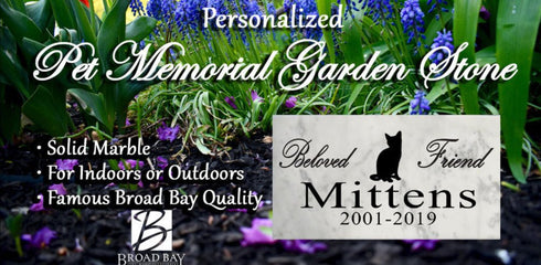 Beloved Cat Memorial Plaque – Personalized Marble Plaque with Name, Dates & 3 Silhouette Options