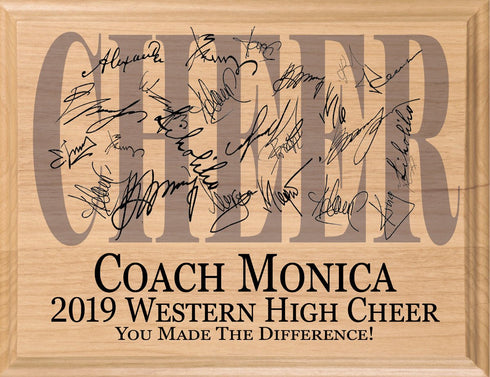 Cheer Coach Gift Plaque For Great Cheerleading Team Coaches