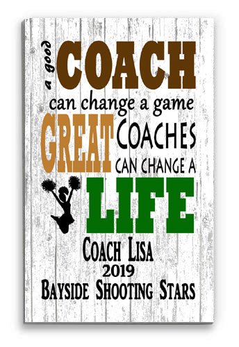Cheer Coach Gift Plaque Personalized for Cheerleading Coaches