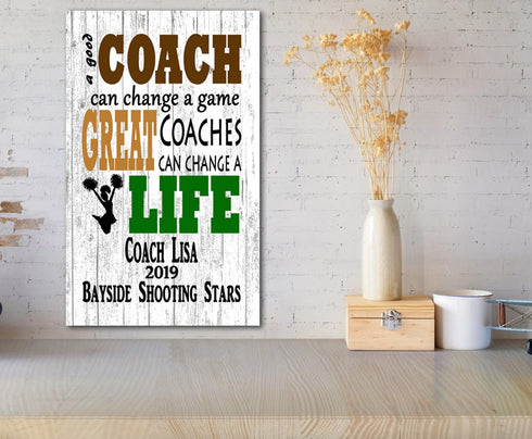 Cheer Coach Gift Plaque Personalized for Cheerleading Coaches