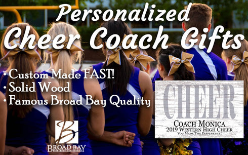 Custom Cheer Coach Gift – Signable Plaque from Team | Personalized Cheerleading Coach Wall Art