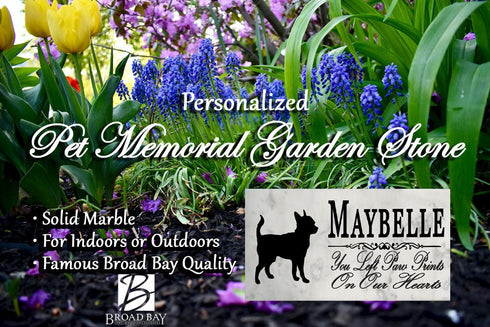 Chihuahua Memorial Stone Plaque Personalized Garden Rock Grave Marker You Left Paw Prints On Our Hearts