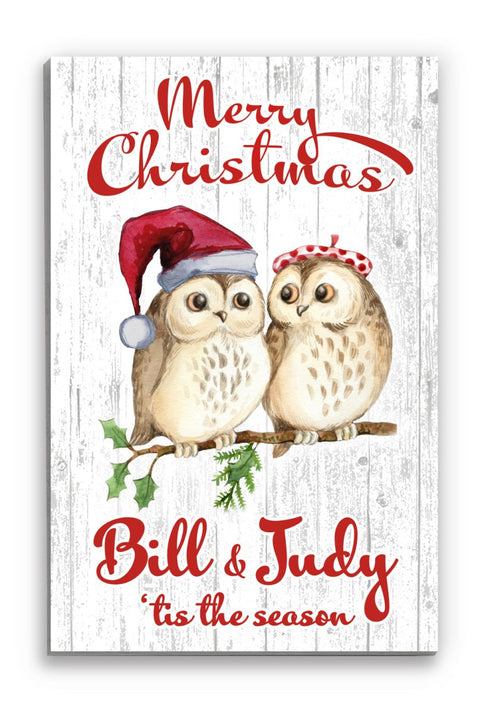 Christmas Family Name Wall Art Decor Sign - Personalized - 16.5" x 10.5"