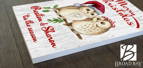 Christmas Family Name Wall Art Decor Sign - Personalized - 16.5" x 10.5"