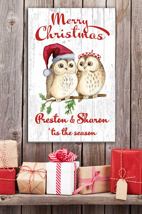 Christmas Family Name Wall Art Decor Sign - Personalized - 16.5" x 10.5"