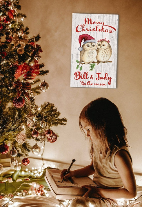Christmas Family Name Wall Art Decor Sign - Personalized - 16.5" x 10.5"
