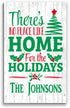 Christmas Family Sign There's No Place Like Home For The Holidays