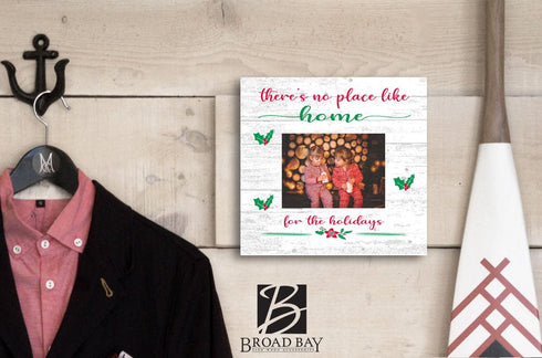 Christmas Frame Alternative Personalized - Upload Picture or Photo for Holiday Gift Idea - Customized with A Family Name & Your Picture