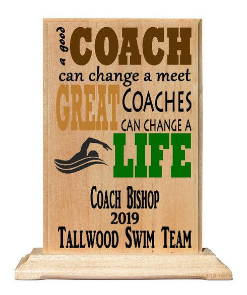 Coach Gift Plaque - A Good Coach Can Change A Game A Great Coach Can Change A Life