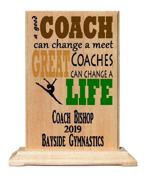 Coach Gift Plaque - A Good Coach Can Change A Game A Great Coach Can Change A Life