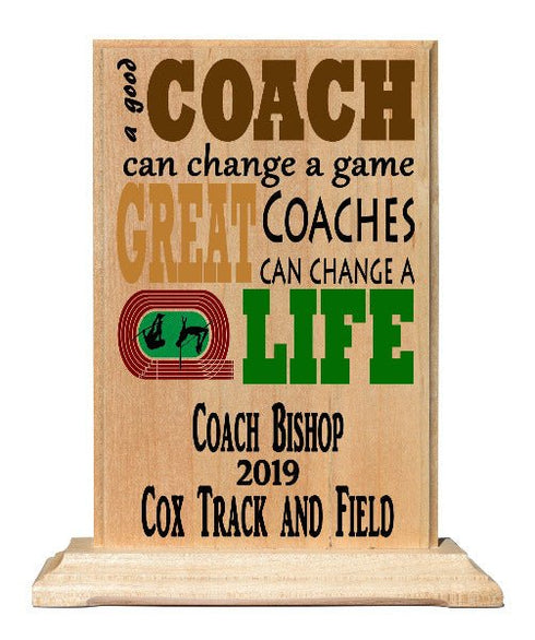 Coach Gift Plaque - A Good Coach Can Change A Game A Great Coach Can Change A Life