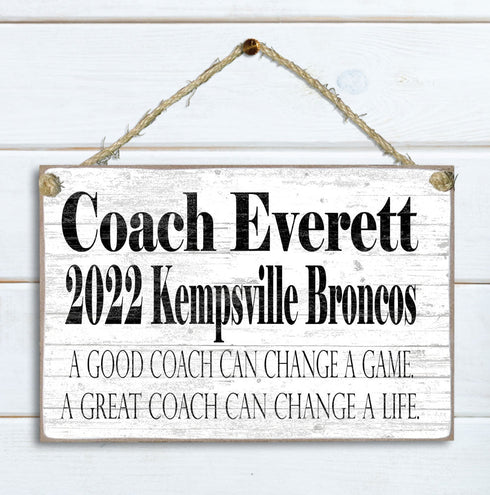 Coach Gift Plaque Personalized for Coaches