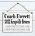 Coach Gift Plaque Personalized for Coaches