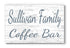 Coffee Bar Sign - Personalized Custom Name Solid Wood 16.5x10.5in