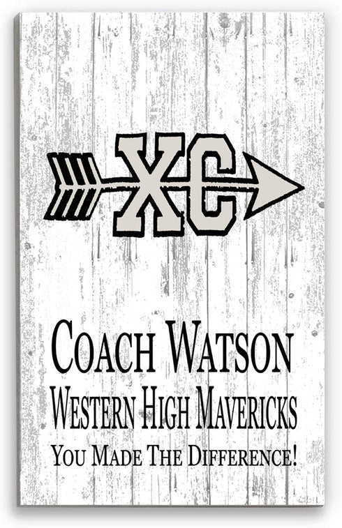 Cross Country Coach Gift Personalized Team Plaque Signable