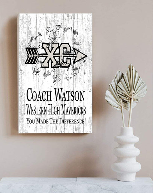 Cross Country Coach Gift Personalized Team Plaque Signable