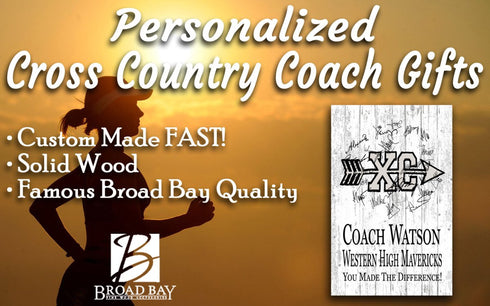 Cross Country Coach Gift Plaque - Personalized and Signable By The Team