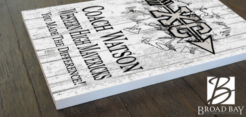 Cross Country Coach Gift Plaque - Personalized and Signable By The Team