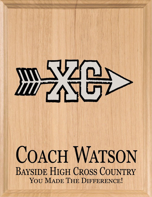 Cross Country Coach Gift Plaque Award SIGNABLE for Team Notes & Signatures