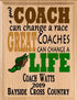 Custom Cross Country Coach Gift – Personalized Wood Plaque with Name & Year – “Great Coaches Change Lives” – Made in USA – 11x8.5