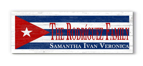 Cuban Flag Sign Family Name Cuba Theme Wedding Gift