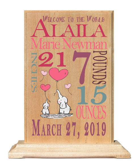 Custom Baby Announcement Gift Plaque Sign Personalized