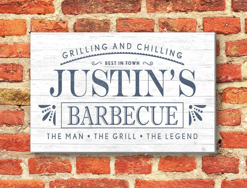 Custom Barbecue Sign - Solid Wood