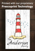 Custom Beach House Sign - Lighthouse Design with Personalized Family Name - Solid Wood