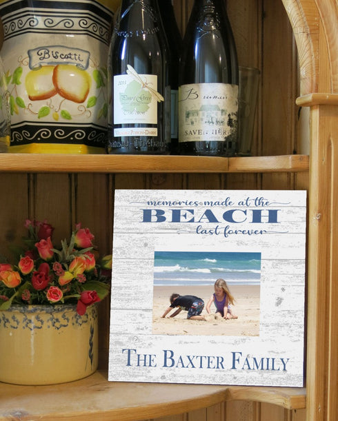 Custom Beach Theme Frame Upload Picture - Memories Made at The Beach Last Forever